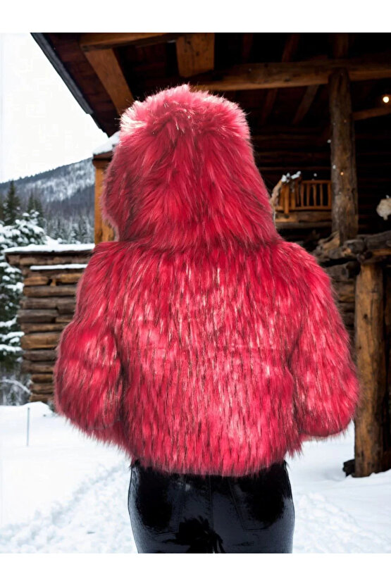 Kadın Uzun Kollu Kürk - Bordo