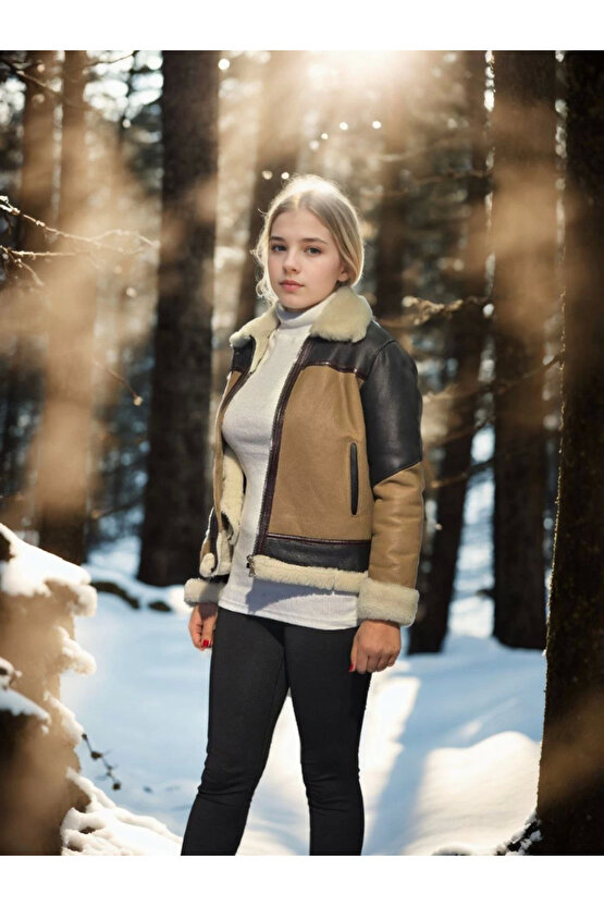 Velmora Uzun Kollu Yakalı Hakiki Kürk - Kahve -