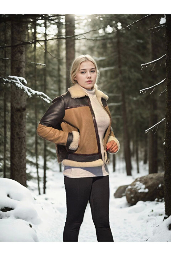 Velmora Uzun Kollu Yakalı Hakiki Kürk - Kahve -