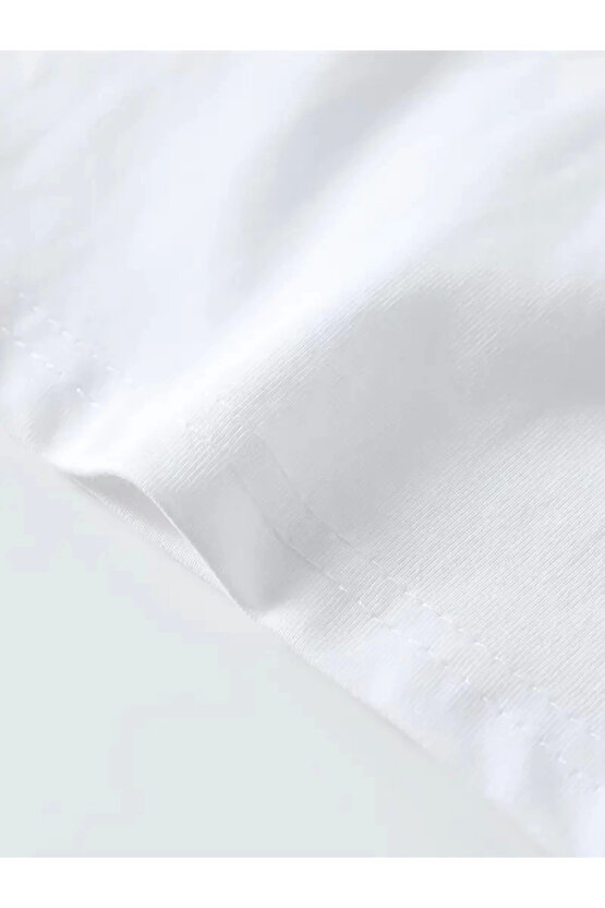 Kayran Clein Baskılı Oversize Bisiklet Yaka T-shirt - Beyaz