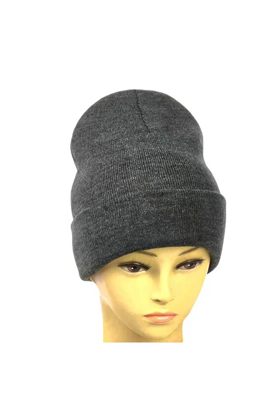 Kışlık Tam Kalıp Çocuk Triko Bere - Antrasit