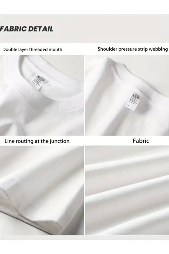 AICG Ön Arka Baskılı Bisiklet Yaka Kadın Oversize Bisiklet Yaka T-shirt - Beyaz