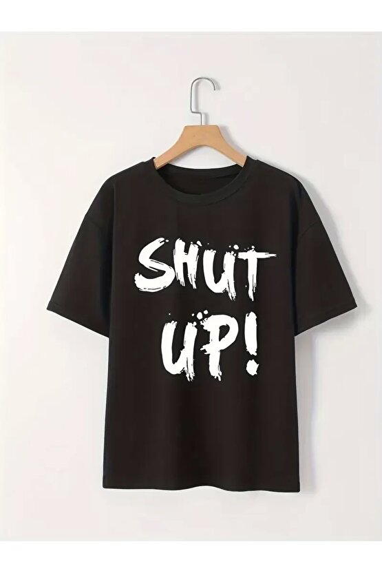 201 Penye Compack Baskılı Oversize Bisiklet Yaka m Kısa Kol Yazlık T-shirt - Siyah