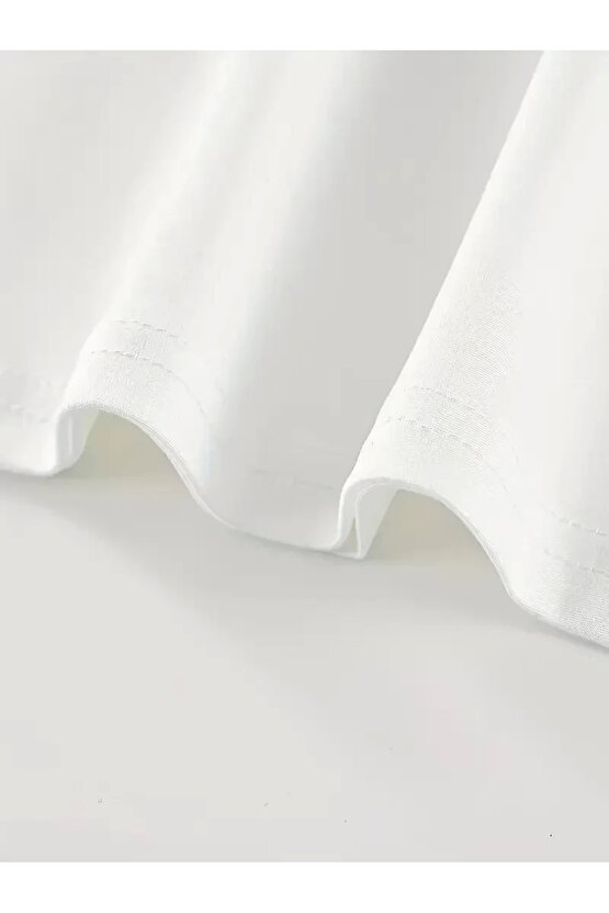 201 Penye CompackNew York Baskılı Oversize Kısa Kol Bisiklet Yaka T-shirt - Beyaz