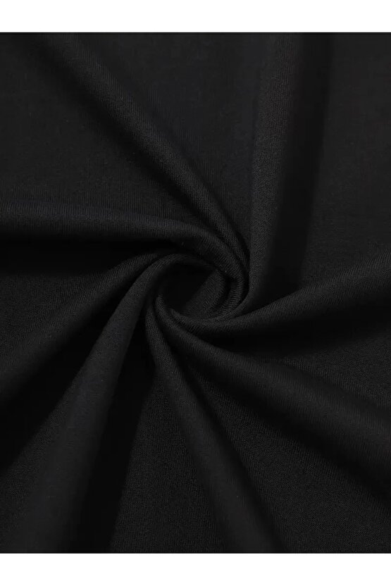 201 Penye Compack Sarj %1 Baskılı Oversize Bisiklet Yaka Kısa Kol Yazlık T-shirt - Siyah