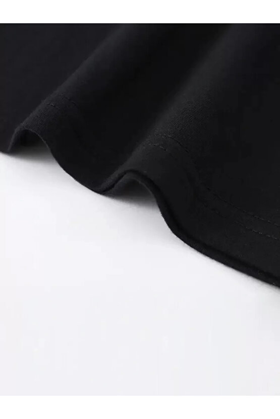 201 Penye Compack SPACEBALLS Erkek Baskılı Oversize Bisiklet Yaka Kısa Kol Yazlık T-shirt - Siyah