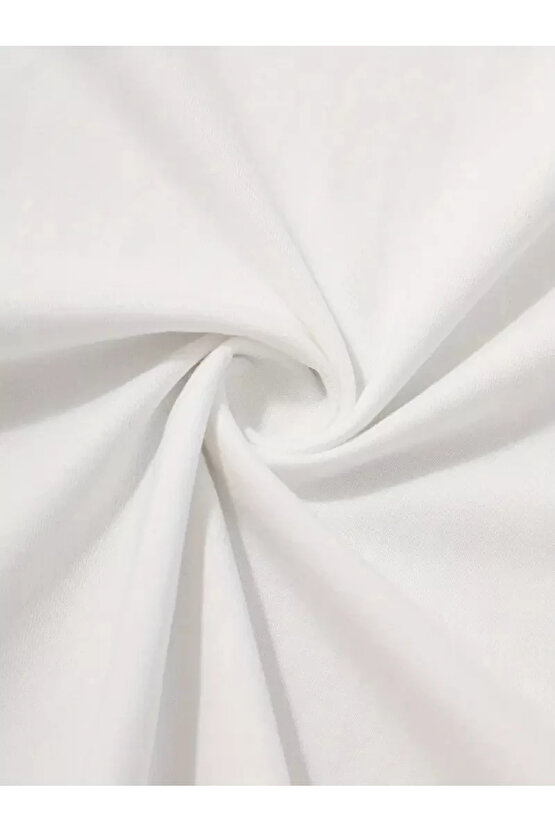 201 Penye Compack Palmiye Baskılı Oversize Bisiklet Yaka Kısa Kol T-shirt - Beyaz