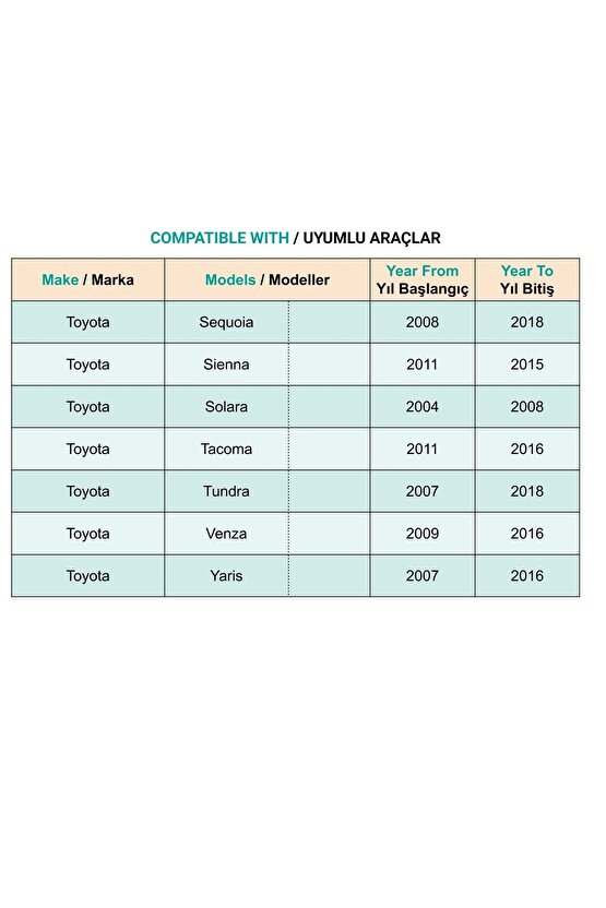Toyota için Davlumbaz Klips - 50 Adet