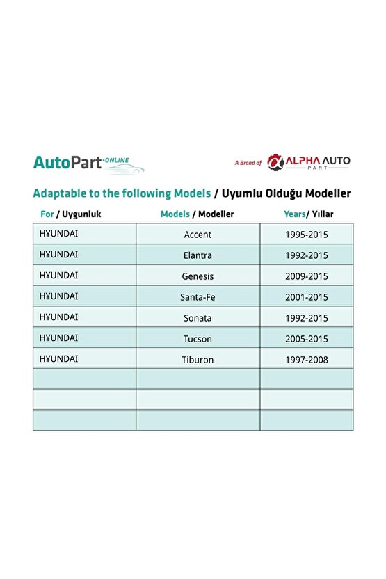 Hyundai Accent Elantra Santa Fe Sonata Tucson Mazda için Davlumbaz ve Tampon Klips- 1 Adet