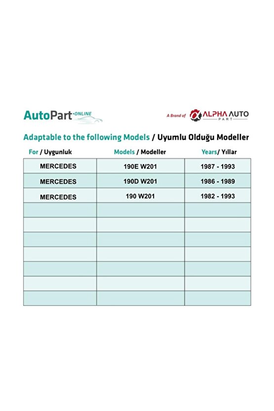 Mercedes W201 190 190D 190E için Kaplama Klips - 100 Adet