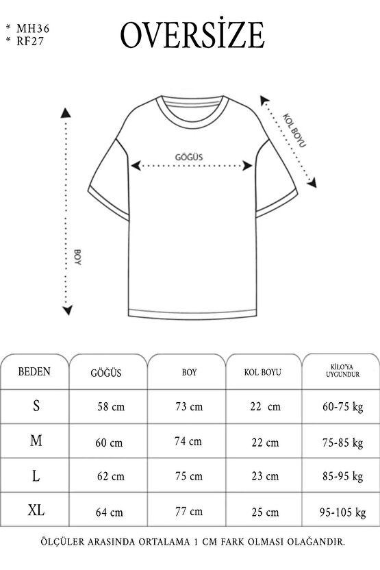 Unisex Oversize Baskılı Bisiklet Yaka T-Shirt - Beyaz