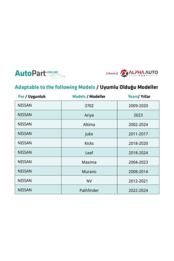 Nissan için Ön Tampon ve Far Klips - 50 Adet