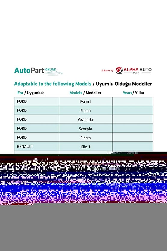 Ford Renault için Davlumbaz ve Taban Halı Klips - 100 Adet