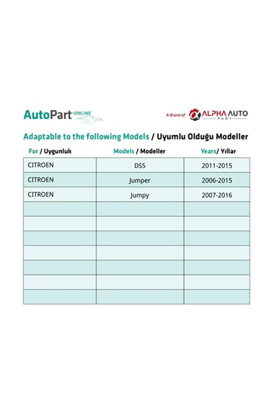 Peugeot, Citroen için Torx Uyumlu Davlumbaz T30 M6 Vidası