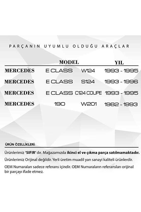 Mercedes W124,w201 Için Orta Bağlantı Saclı Sunroof Tamir Seti