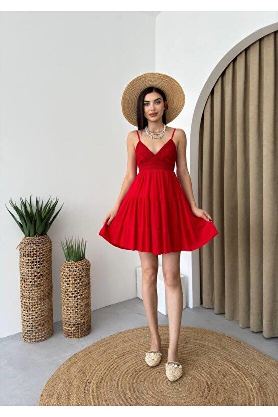 Nivel Göğsü Büzgülü Elbise