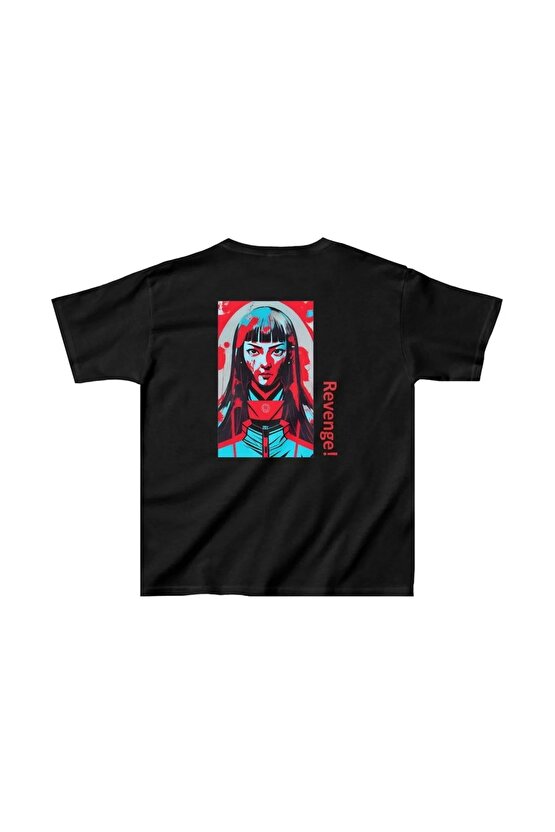Unisex Çocuk Baskılı T-Shirt - Siyah