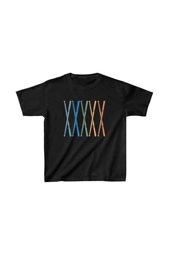 Unisex Çocuk Baskılı T-Shirt - Siyah