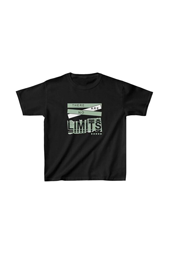 Unisex Çocuk Baskılı T-Shirt - Siyah