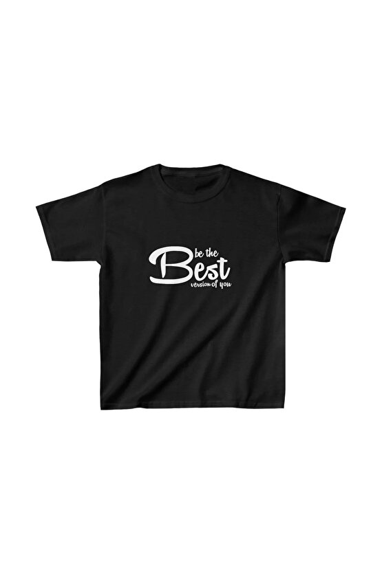 Unisex Çocuk Baskılı T-Shirt - Siyah