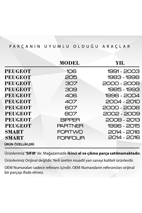Peugeot, Renault, Smart, Citroen Için Yağ Karter Tapası