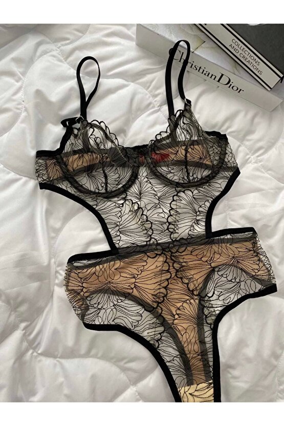 Siyah Balenli Bodysuit İç Çamaşırı
