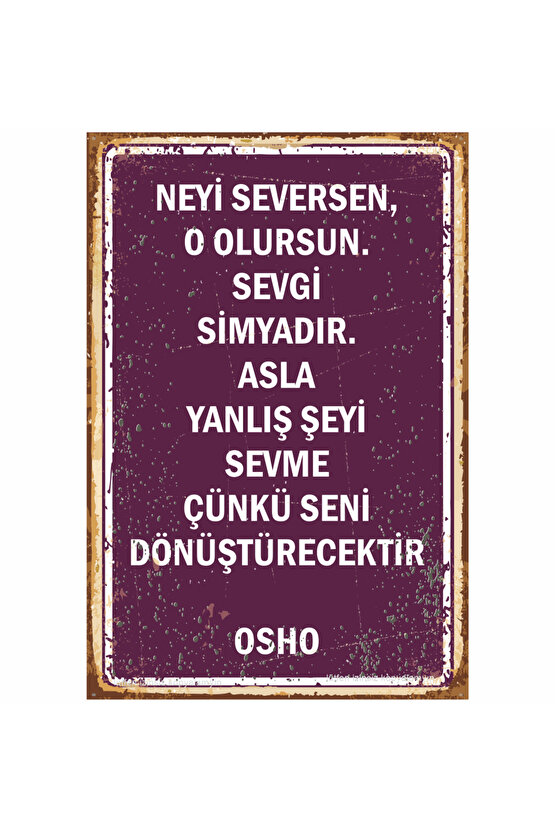 osho sözleri sevgi edebiyat hediyelik ev dekorasyon tablo retro ahşap poster