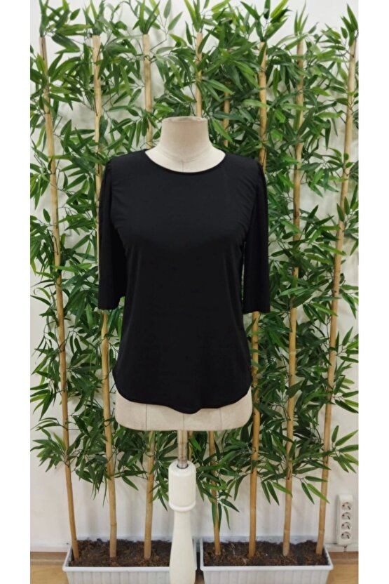 Kadın Kısa Kollu Yuvarlak Yaka Sandy Bluz