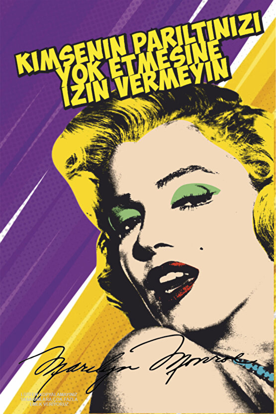 KADINLARA ÖZEL GÜZEL SÖZLER DUVAR YAZILARI Marilyn Monroe POP ART TARZDA TABLO RETRO AHŞAP POSTER