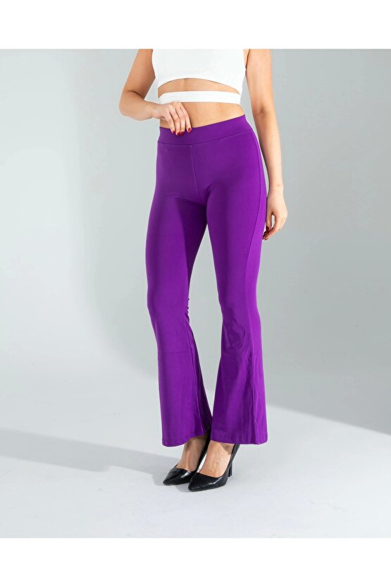 Mor İspanyol Paça Tayt