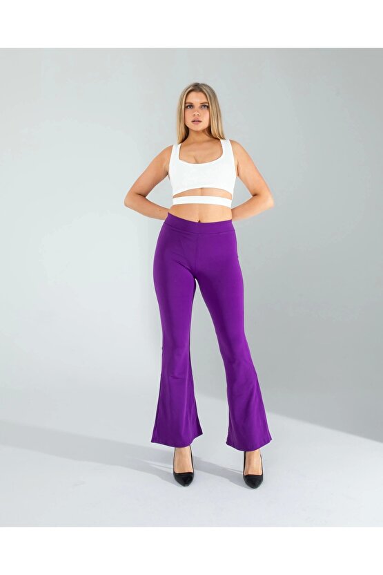 Mor İspanyol Paça Tayt