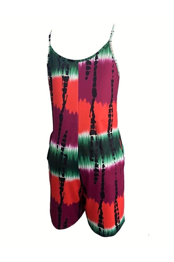 Kadın Ip Askılı Yuvarlak Yaka Cepli Kısa şort Süprem Takım