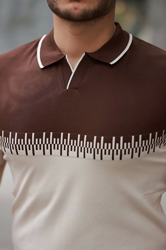 Erkek Hemşire Yaka çift Renk Kısa Kollu Tişört