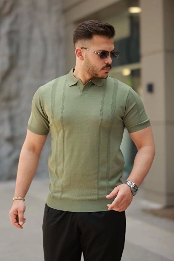 EQURİ Erkek Hemşire Yaka Kısa Kollu Tişört