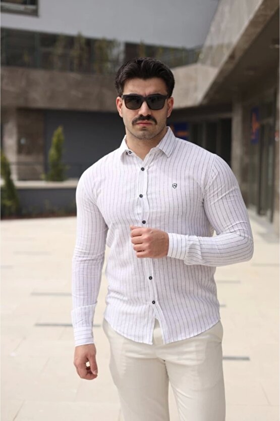 Erkek çizgi Desenli Gömlek