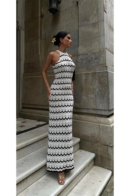 Melina Ajurlu Halter Yaka Elbise 2774