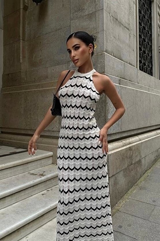 Melina Ajurlu Halter Yaka Elbise 2774