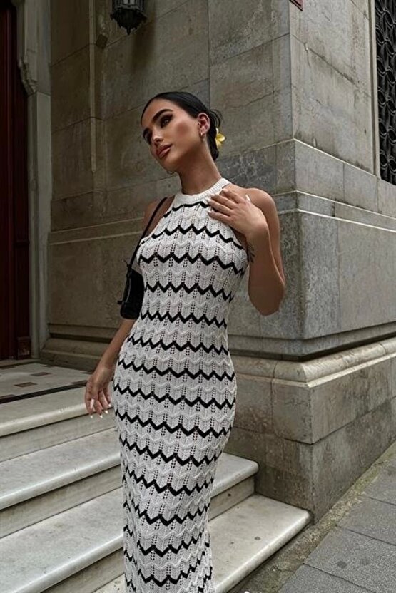 Melina Ajurlu Halter Yaka Elbise 2774