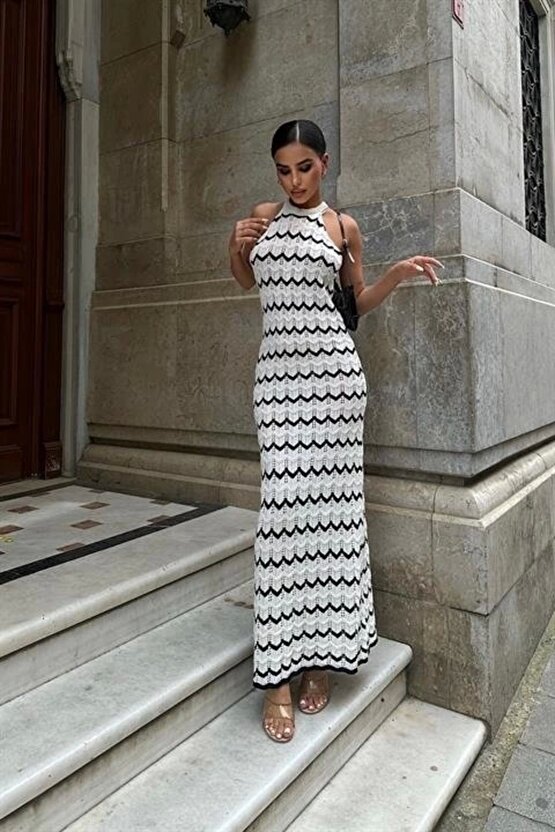 Melina Ajurlu Halter Yaka Elbise 2774