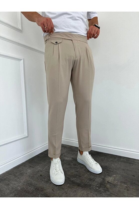 Erkek Bel Toka Detaylı Pileli Pantolon
