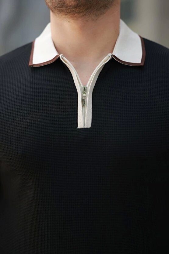 Erkek Renkli Yaka Kısa Kollu Tişört