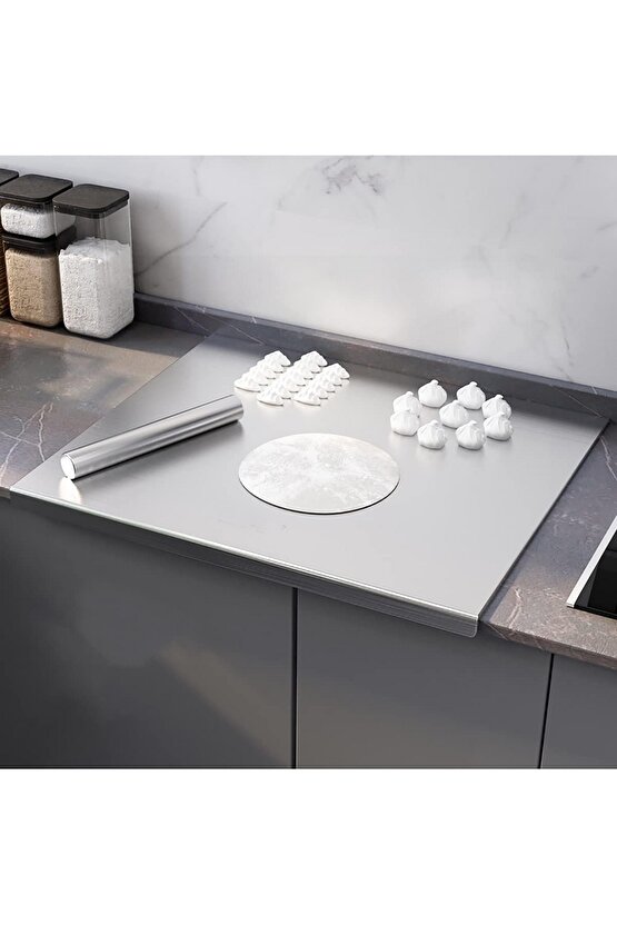 Narkalıp Paslanmaz Çelik Tezgah Koruyucu Doğrama Tahtası  Mutfak Kesme Tahtaları 30x40cm