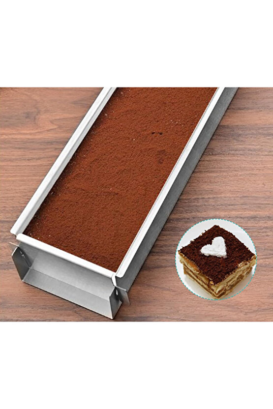 Narkalıp Dikdörtken Tiramisu Pasta Kek Brownie Kalıbı Boy 40cm En 8cm Derinlik 6cm