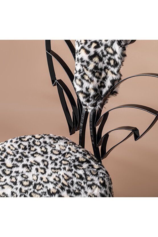 Siyah Metal Melek Sandalye Angel Sandalye Makyaj Sandalyesi