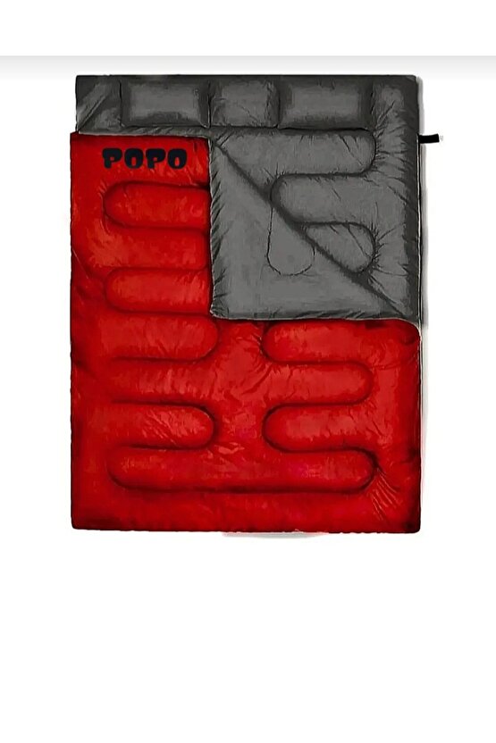 Poppo Çift Kişilik Uyku Tulumu Haki-gri