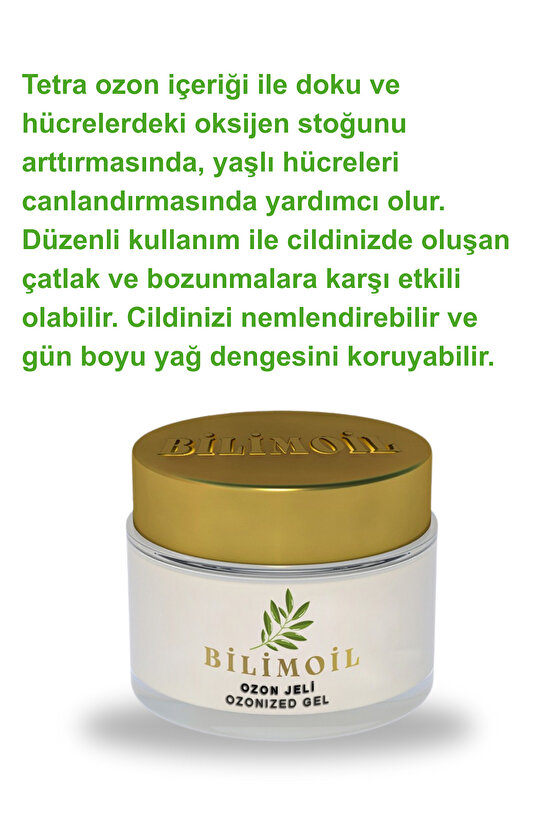 Yüksek Enerjili jel formunda Tetra ozon yağı cilt ve vücut bakımı 50 ml 2li