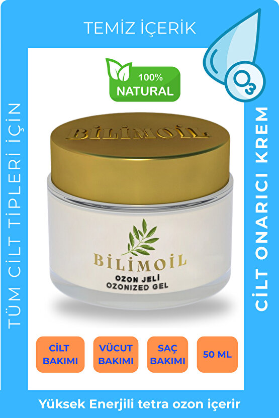 Yüksek Enerjili jel formunda Tetra ozon yağı cilt ve vücut bakımı 50 ml