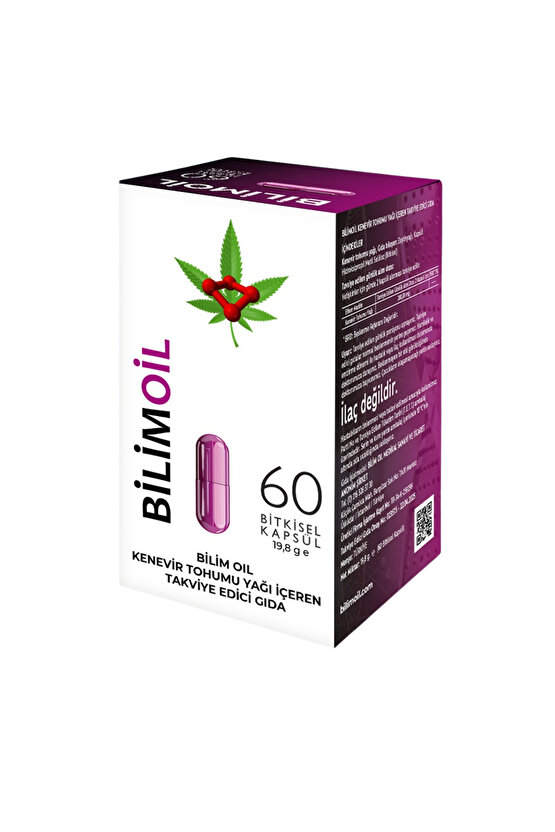 Yüksek enerjili oksijen ile kenevir tohum yağı ve zeytinyağı içeren takviye edici gıda 60 kapsül