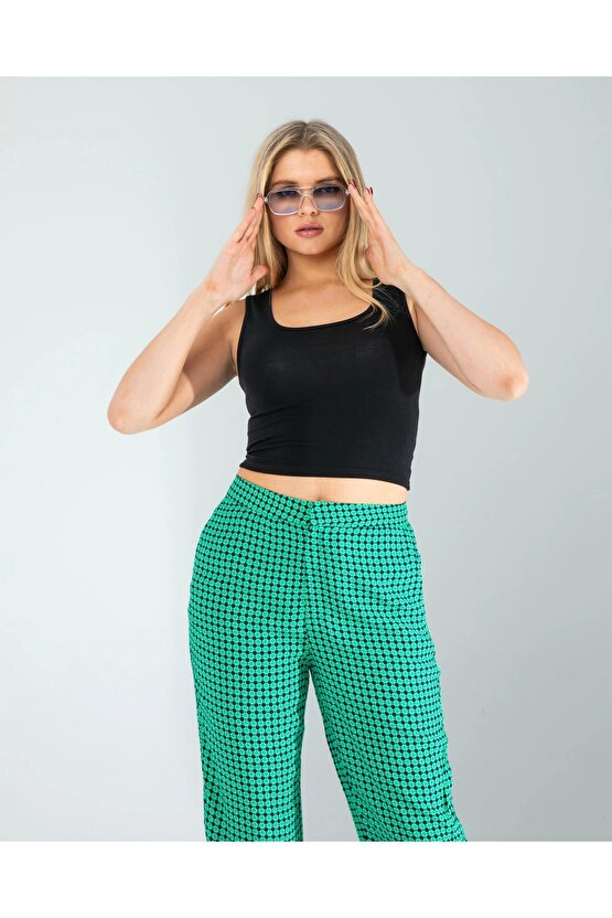 Siyah Kare Yaka Basic Bluz