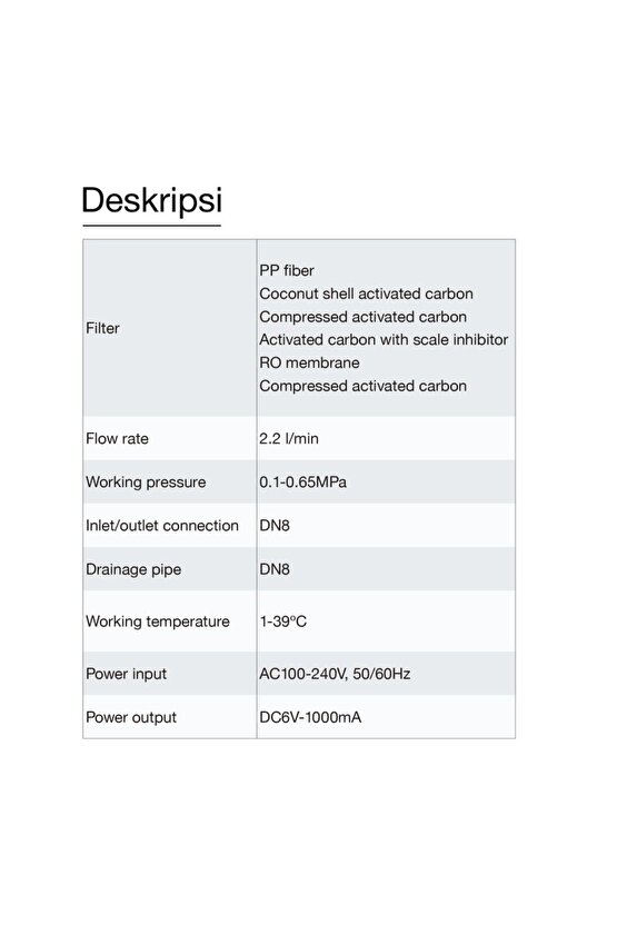 Tezgah Altı Su Arıtma Cihazı Vitopure S4-ro-u Ters Ozmoz